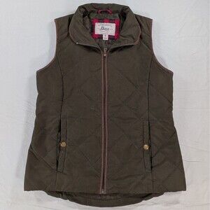 GH BASS & Co Lightweight Quilted Vest Small Button Dark Green